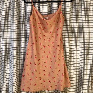 Pink Floral Slip Dress - Mini - Medium